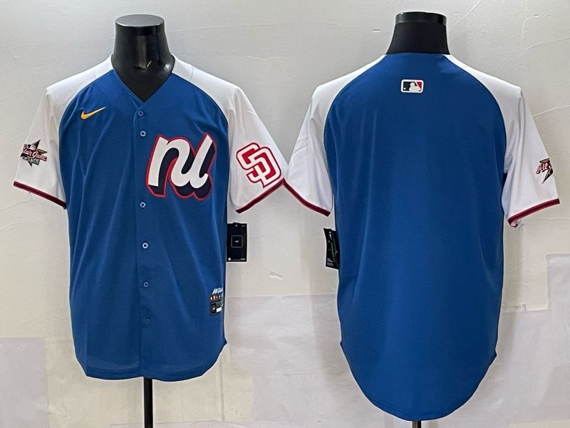 Men San Diego Padres Blank Blue white All star 2025 Nike MLB Jersey style 01